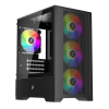 1ST Player GO2 550W 4x12cm Rainbow Fan Temperli Cam USB3.0 M-ATX Siyah Kasa