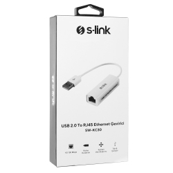 S-Link Sw-Kc30 Usb 2.0 To Rj45 Win10 Uyumlu Ethernet &Ccedil;Evirici