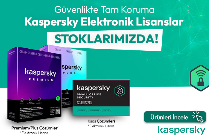 Kaspersky Elektronik Lisanslar Stoklarımızda!