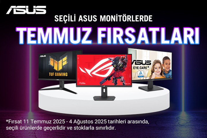 Seçili ASUS Monitörlerde Temmuz Fırsatları!