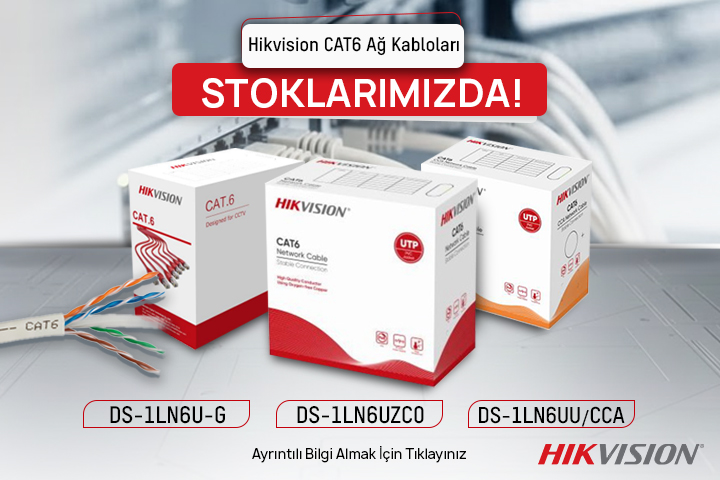 Hikvision cat6 Ağ Kabloları Stoklarımızda !