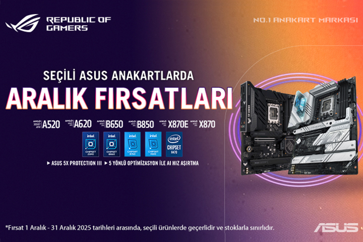 Seçili ASUS Anakartlarda Aralık Fırsatları!
